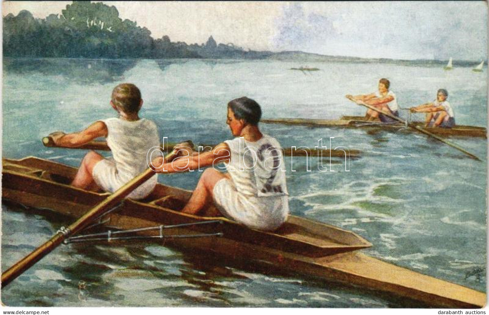 ** T2 Rowing Art Postcard. Raphael Tuck & Sons Oilette Serie Rudersport No. 975. - Non Classificati