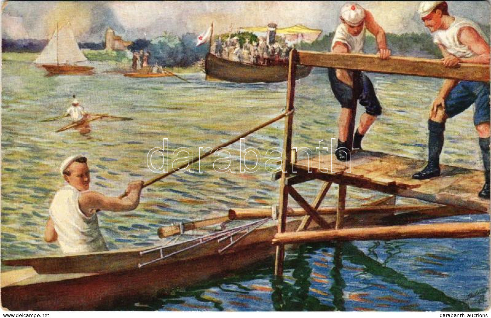 ** T2/T3 Rowing Art Postcard. Raphael Tuck & Sons Oilette Serie Rudersport No. 975. - Unclassified