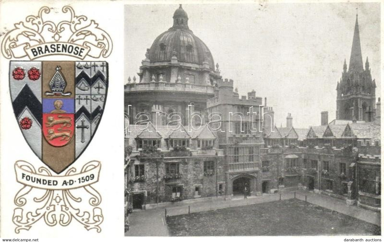 ** T2 Oxford, Brasenose, Coat Of Arms; Heraldic Series Of Postcards Oxford Emb. - Sin Clasificación