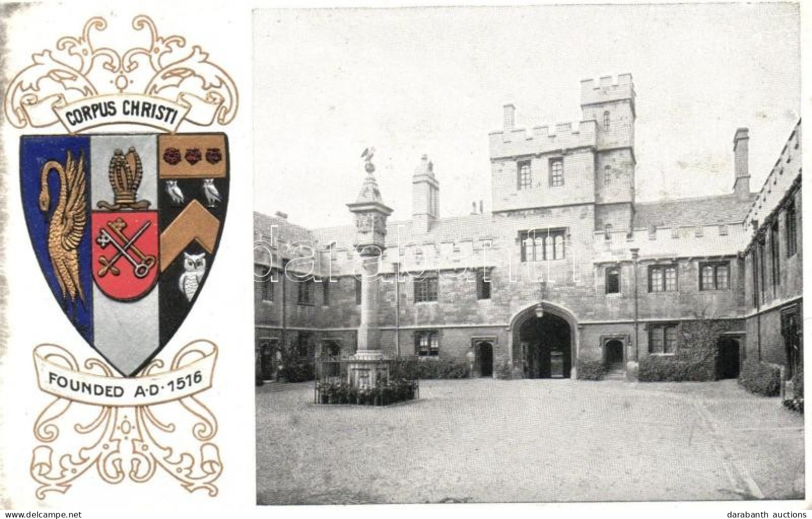 ** T1/T2 Oxford, Corpus Christi, Coat Of Arms; Heraldic Series Of Postcards Oxford No. 5. Emb. - Unclassified