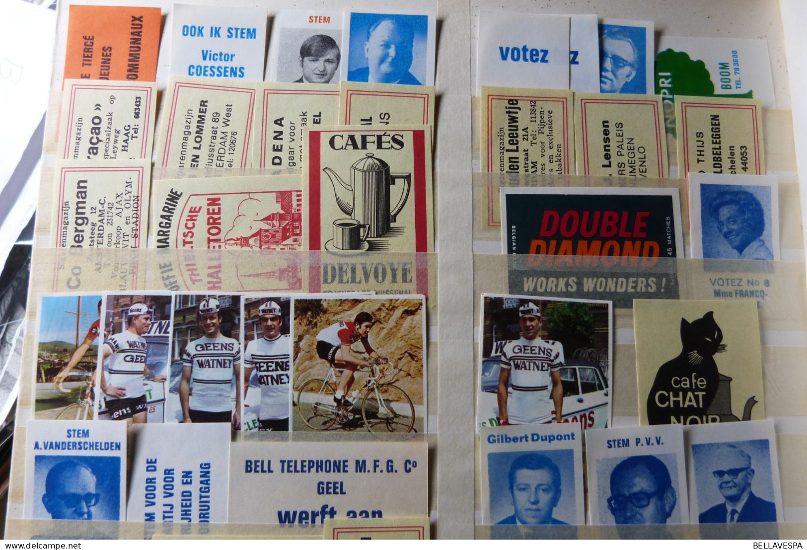 Luciferetiket Ruim  "2000 " stuks !! Tabak Sport acteurs Film Vlinder Pubs Nl Be 1966-75 Belga Sprint Visa Zemir..