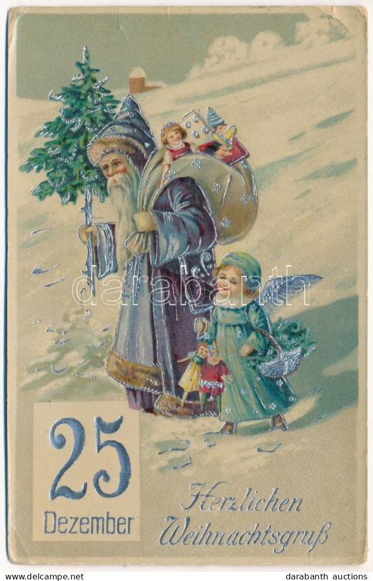 T3 Herzlichen Weihnachtsgruß! 25 Dezember / Christmas Greeting Art Postcard With Saint Nicholas And Toys. HWB Ser. 2809. - Sin Clasificación