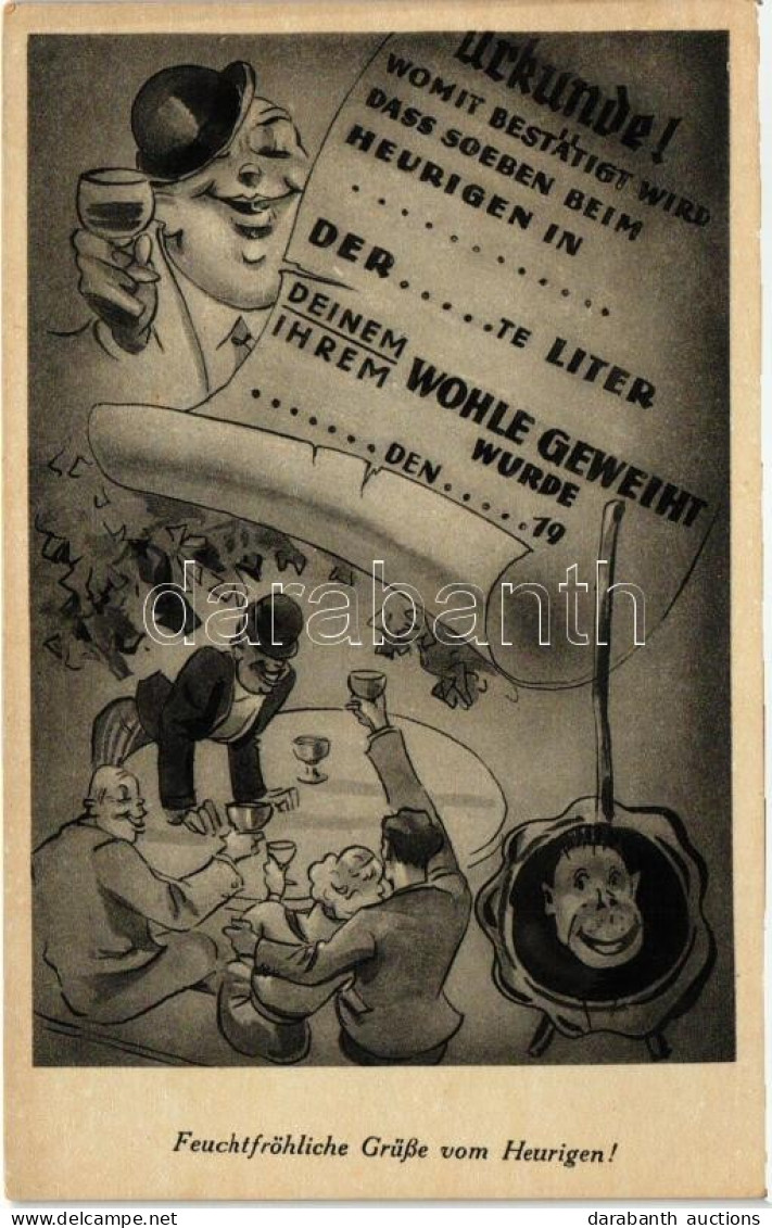 ** T2 Feuchtfröhliche Grüsse Vom Heurigen! / Greeting Card From Tavern, Drunk Men - Ohne Zuordnung