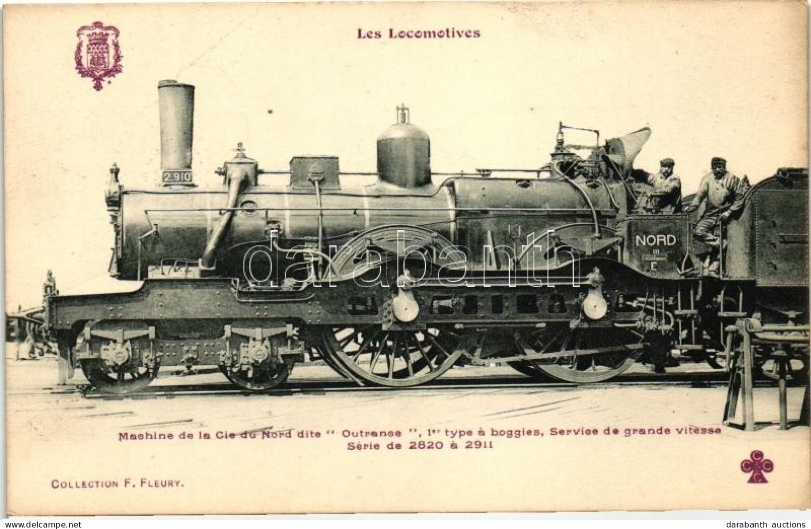 ** T2/T3 Les Locomotives, Machine De La Cie Du Nord "Outrance", 1er Type A Boggies, Service De Grande Vitesse, Serie De  - Non Classés