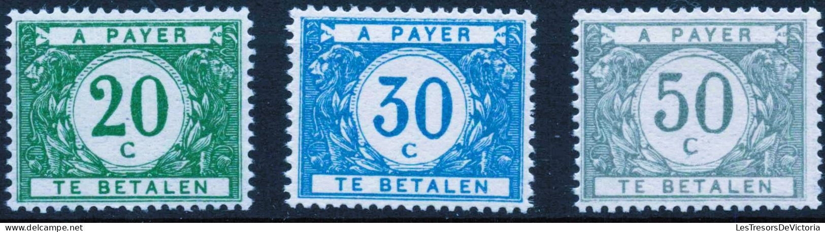 Timbres - Belgique - 1916 - Timbres Taxe - COB TX 12/16* - Cote 515 - Stamps