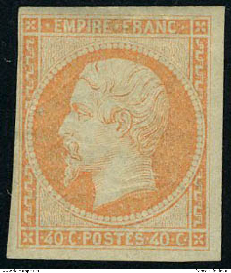 Neuf Avec Charnière N° 16, 40c Orange, TB, Signé A. Brun - Autres & Non Classés