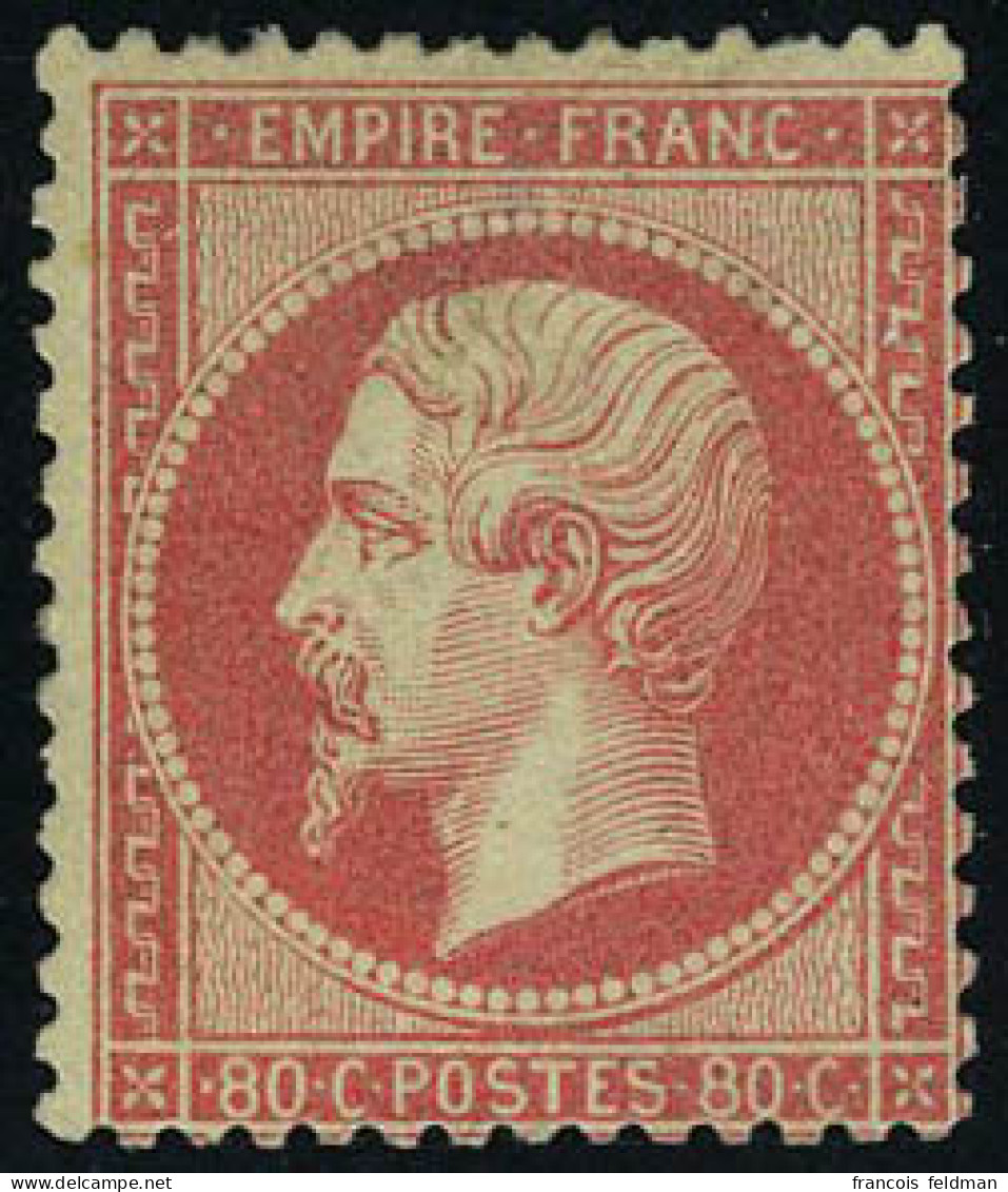 Neuf Avec Charnière N° 24, 80c Rose Napoléon III Dentelé, T.B. Signé A. Brun - Otros & Sin Clasificación