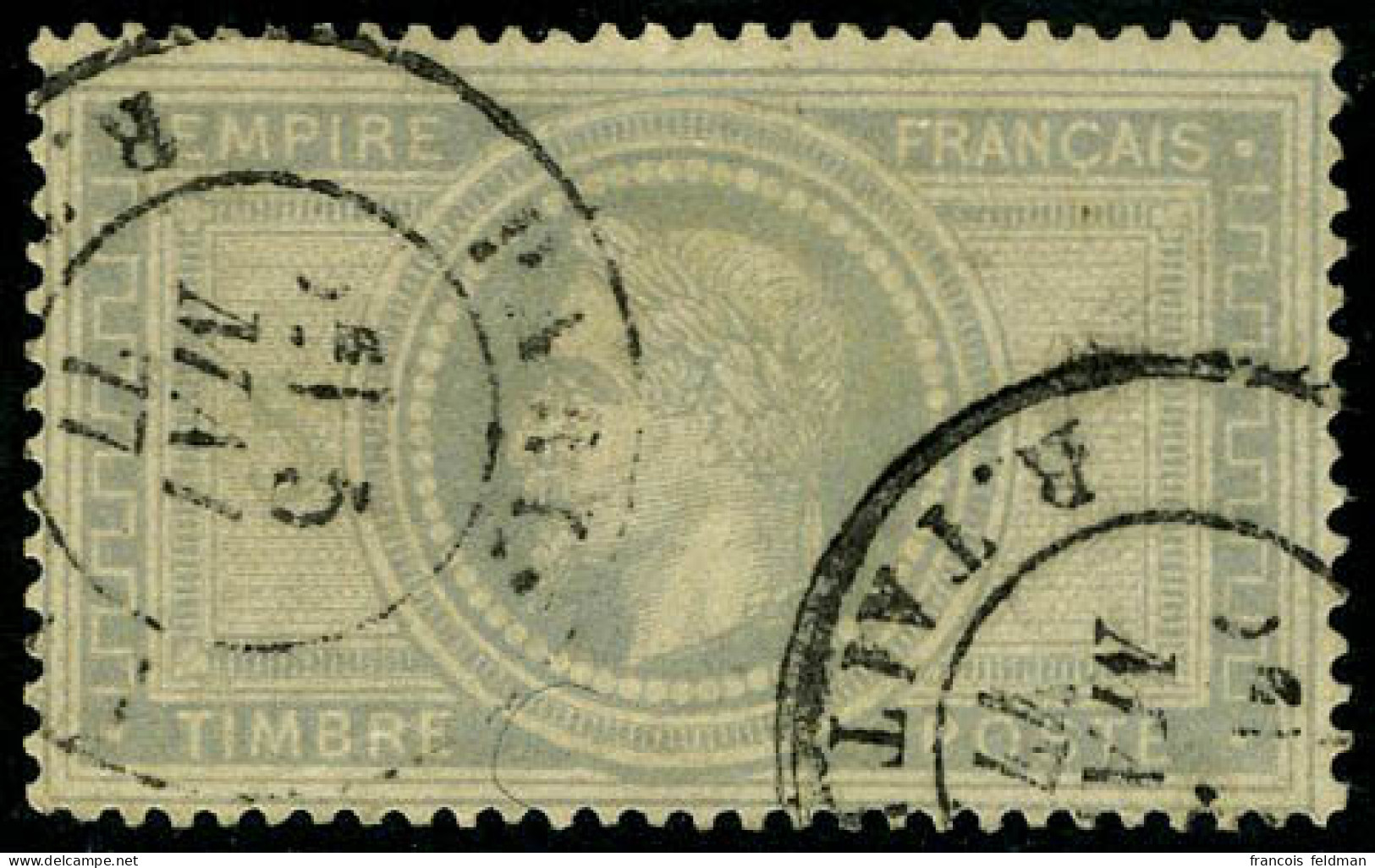 Oblitéré N° 33, 5F Violet-gris, Obl. CàD Paris 5 Mai 77, TB, Signé Brun - Autres & Non Classés