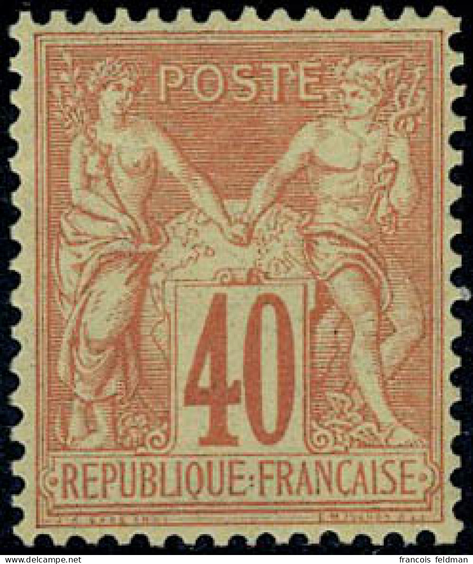 Neuf Sans Charnière N° 70, 40c Orange, Excellent Centrage, Superbe, Signé Brun - Autres & Non Classés