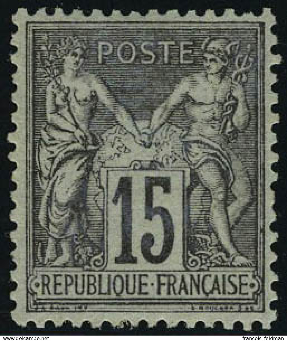 Neuf Avec Charnière N° 77, 15c Gris Bon Centrage Cl, Signé Brun - Other & Unclassified