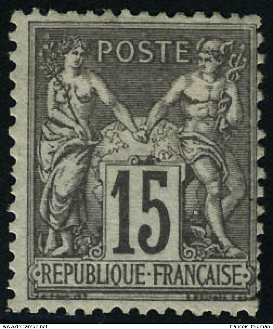 Neuf Avec Charnière N° 77. 15c Gris, Type II, T.B. Signé Thiaude. - Autres & Non Classés