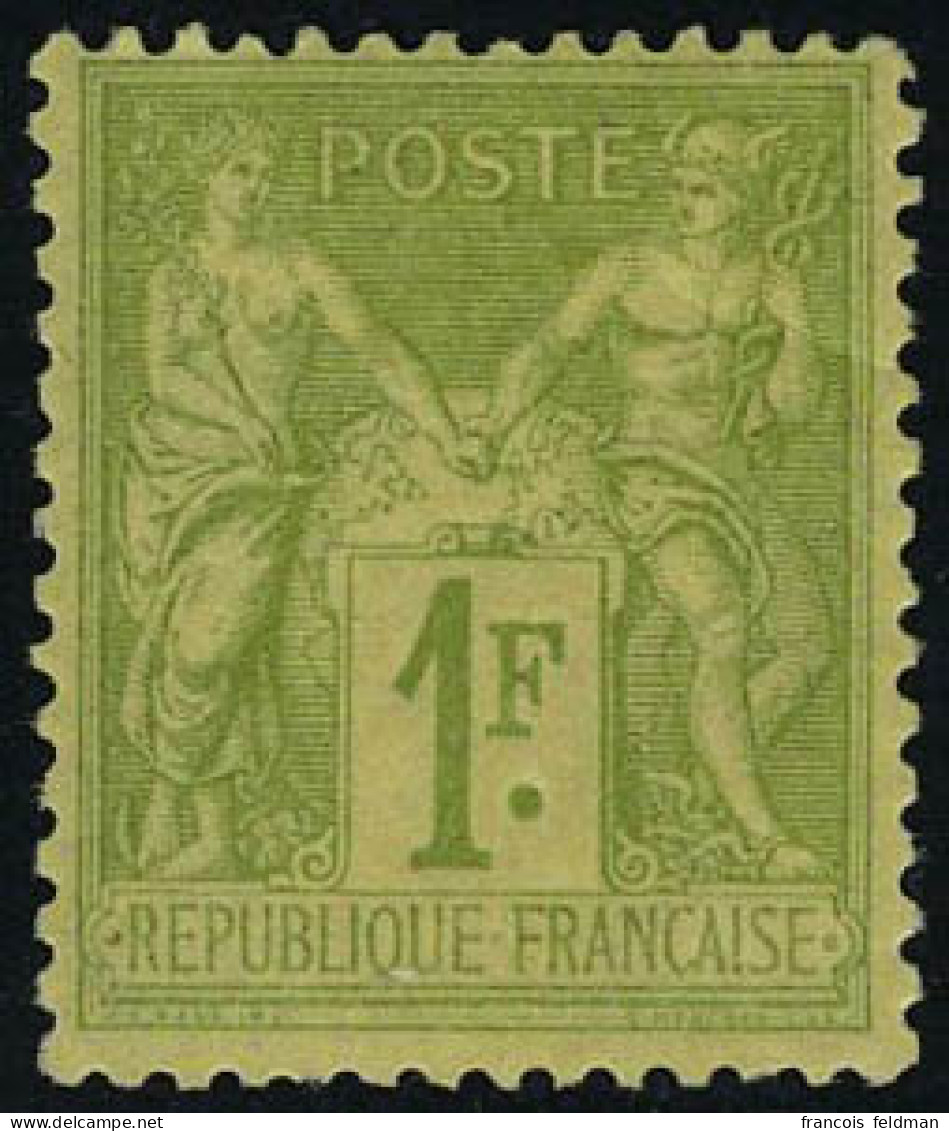 Neuf Avec Charnière N° 82, 1f Olive Clair, Type II, T.B. - Andere & Zonder Classificatie