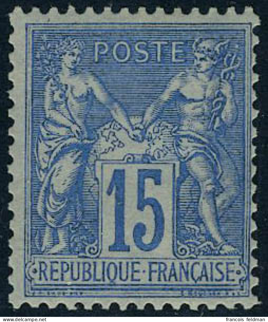 Neuf Sans Charnière N° 90a, 15c Bleu S/bleu, TB - Autres & Non Classés