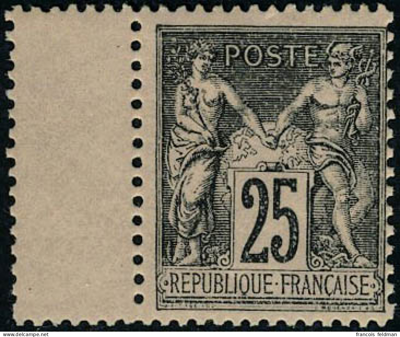 Neuf Sans Charnière N° 97, 25c Noir S/noir, BdF, TB - Sonstige & Ohne Zuordnung