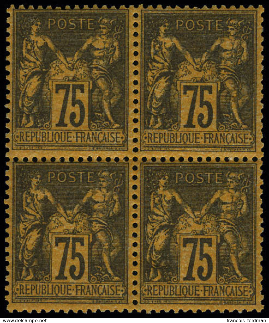 Neuf Sans Charnière N° 99, 75c Violet Sur Orange, Bloc De 4, Superbe - Other & Unclassified