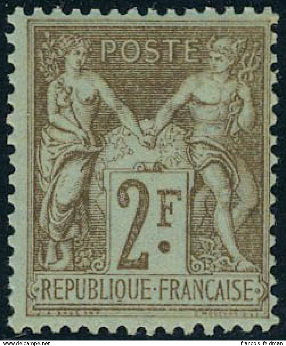 Neuf Sans Charnière N° 105, 2F Bistre S/azuré, TB - Other & Unclassified