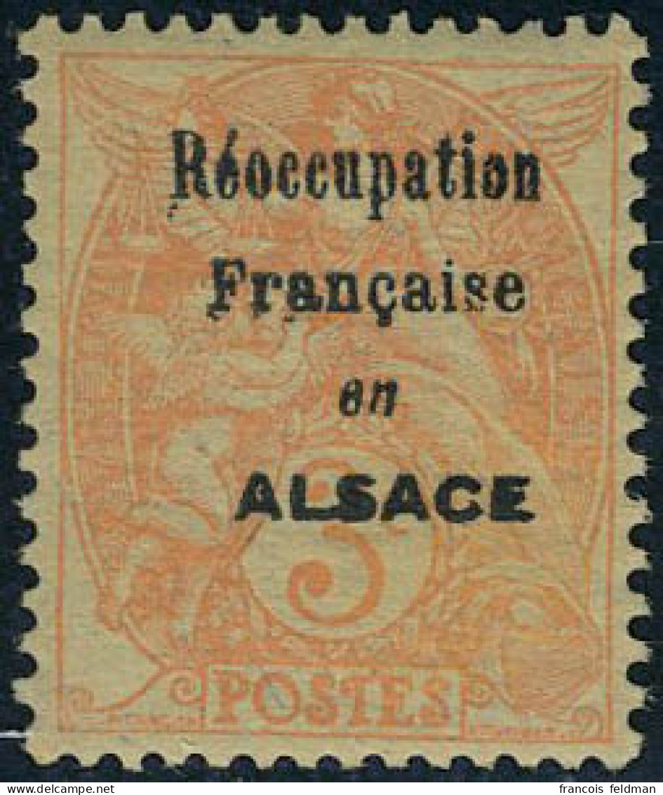 Neuf Sans Charnière N° 109, 3c Type Blanc Papier GC Surchargé Réoccupation Française En Alsace, TB - Spink 2Cb - Autres & Non Classés