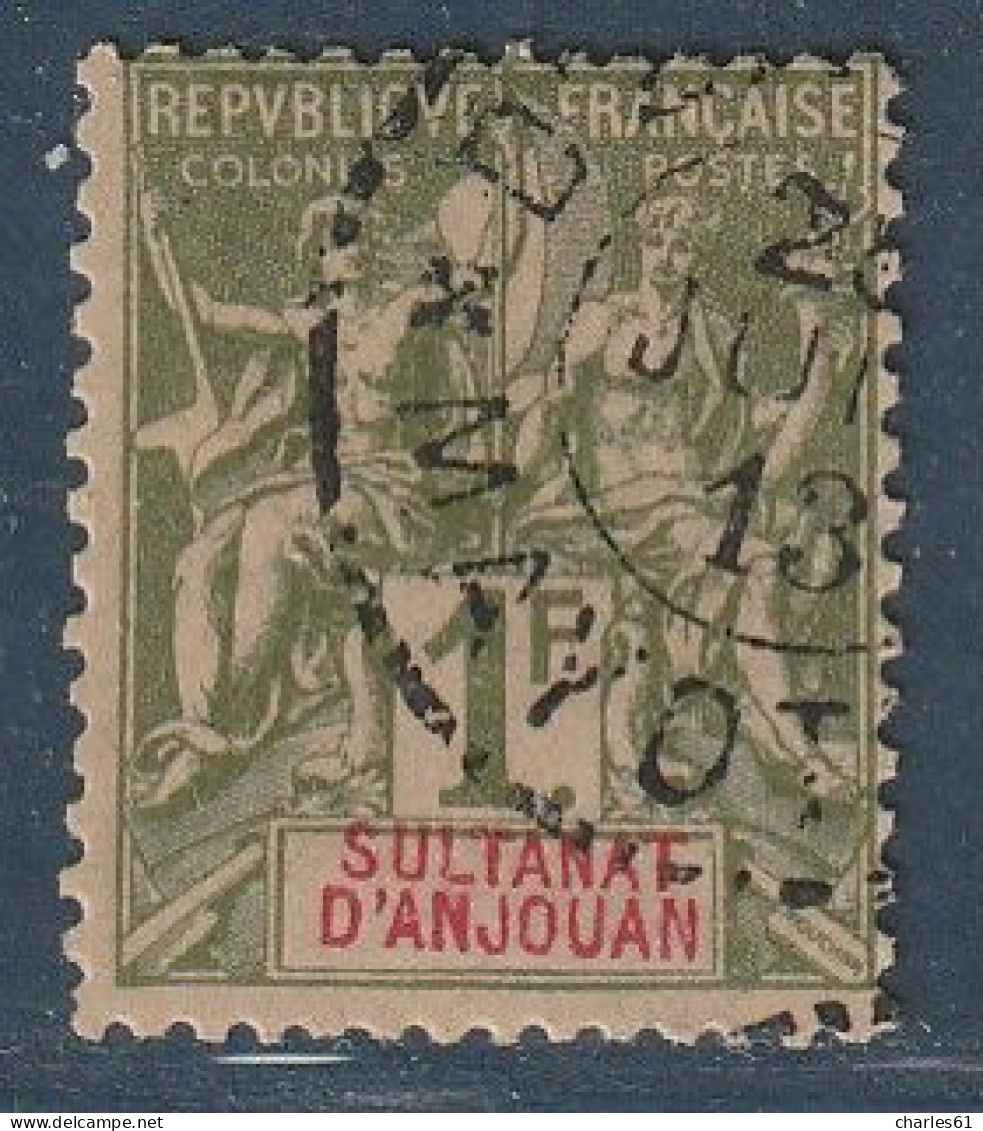 ANJOUAN - N13 Obl (1892-99) 1fr Olive - Used Stamps