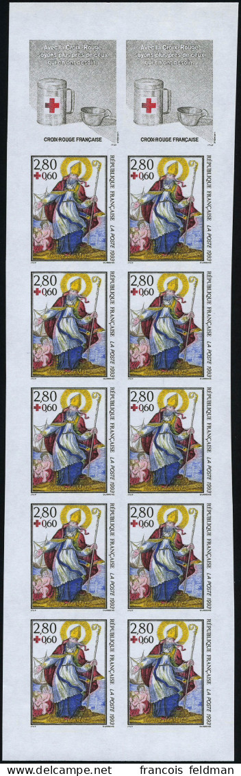 Neuf Sans Charnière N° 2853, Croix Rouge 1993, Bande Carnet ND, T.B. - Otros & Sin Clasificación