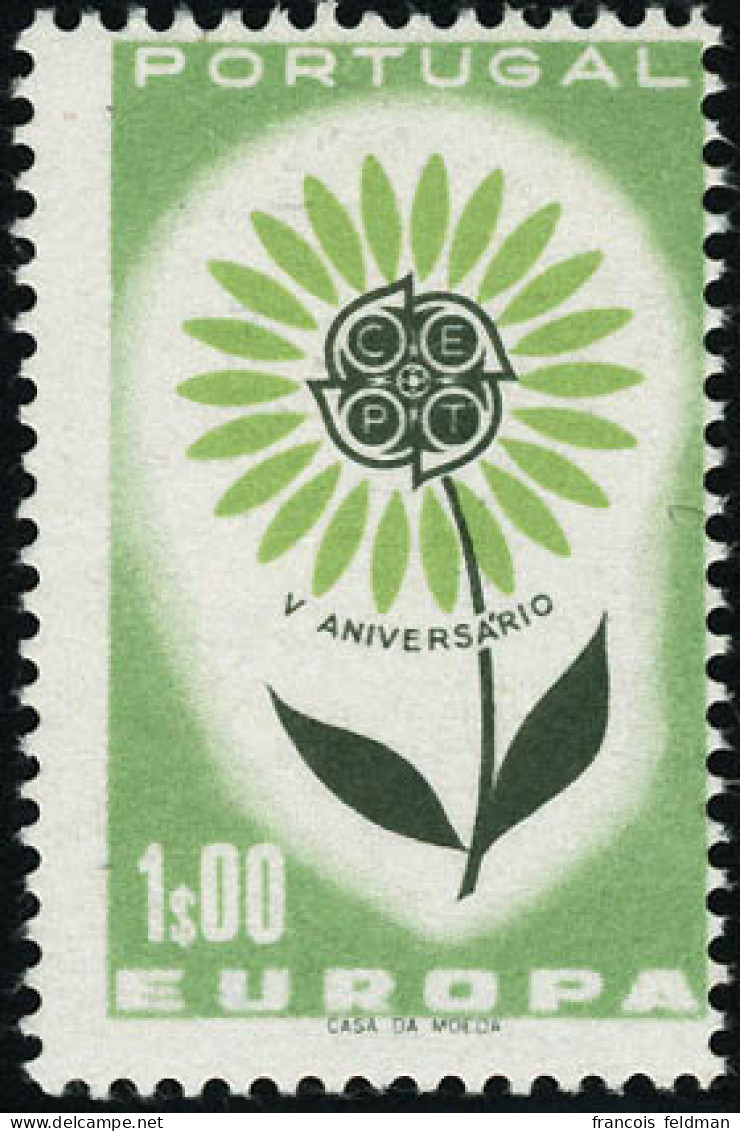 Neuf Sans Charnière 1964. PORTUGAL 1E Vert Unicolore. Erreur De Couleur. T.B. - Autres & Non Classés