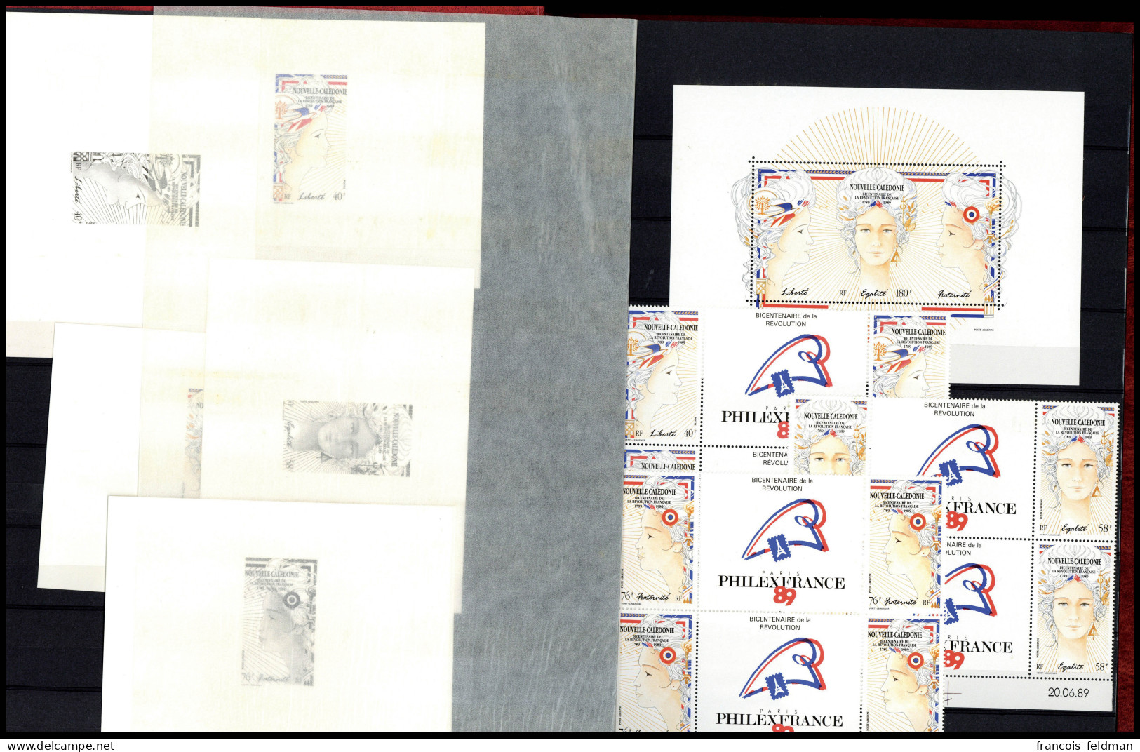 Neuf Sans Charnière 1989, Philexfrance 6 Pays : Nelle Calédonie, Polynésie, SPM, TAAF, Wallis, Timbres Et  Blocs émis Po - Other & Unclassified