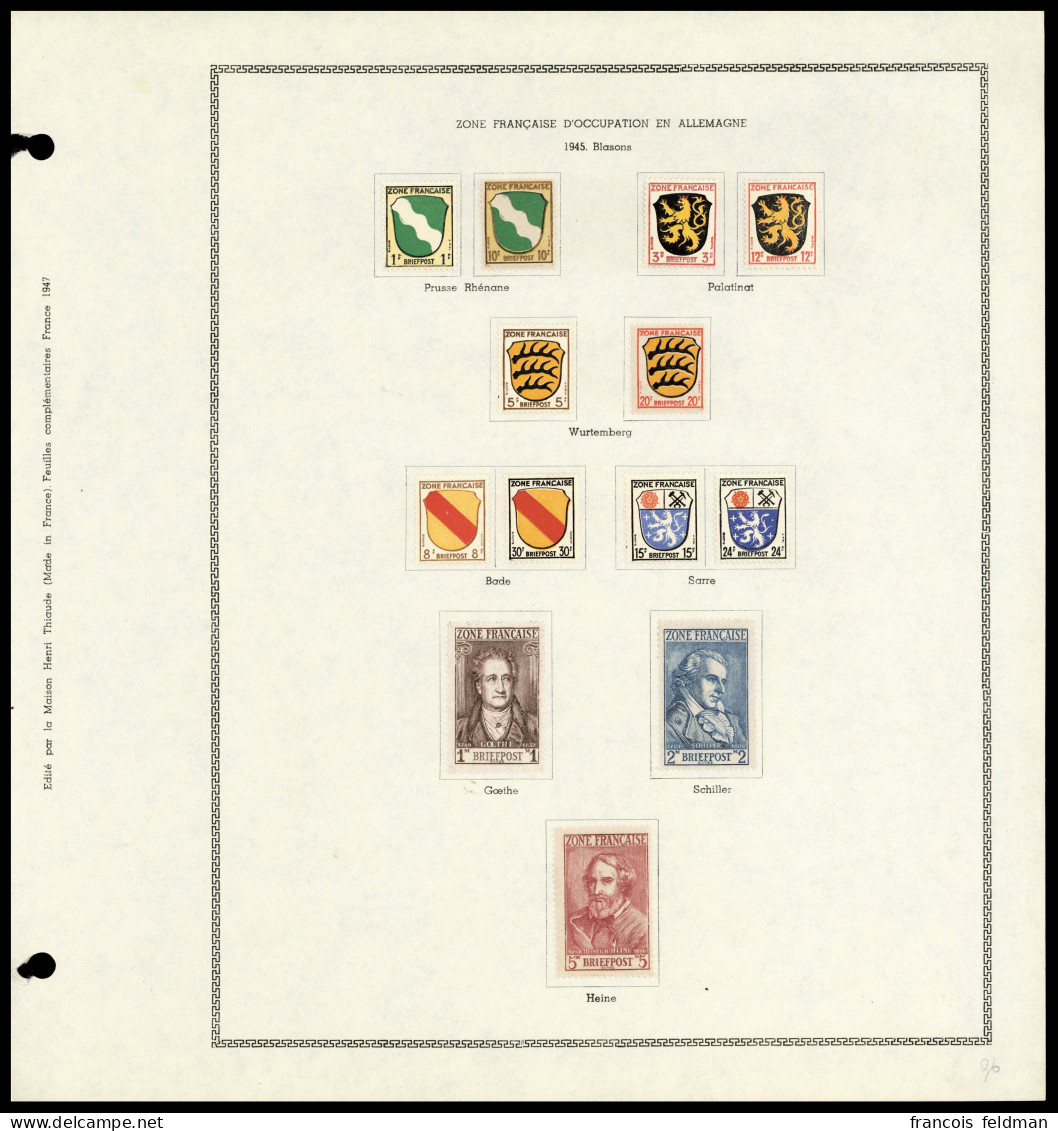 Neuf Avec Charnière Collection Complète S/feuilles D'album, Bade, Rhénanie + Wurtemberg, Cl, TB - Otros & Sin Clasificación