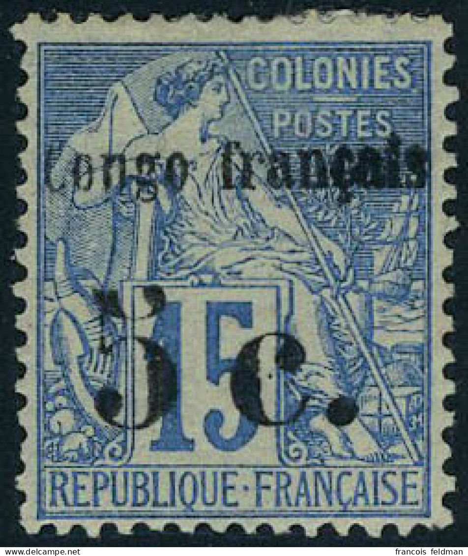 Neuf Avec Charnière N° 2, 5c S/15c Bleu, TB - Autres & Non Classés