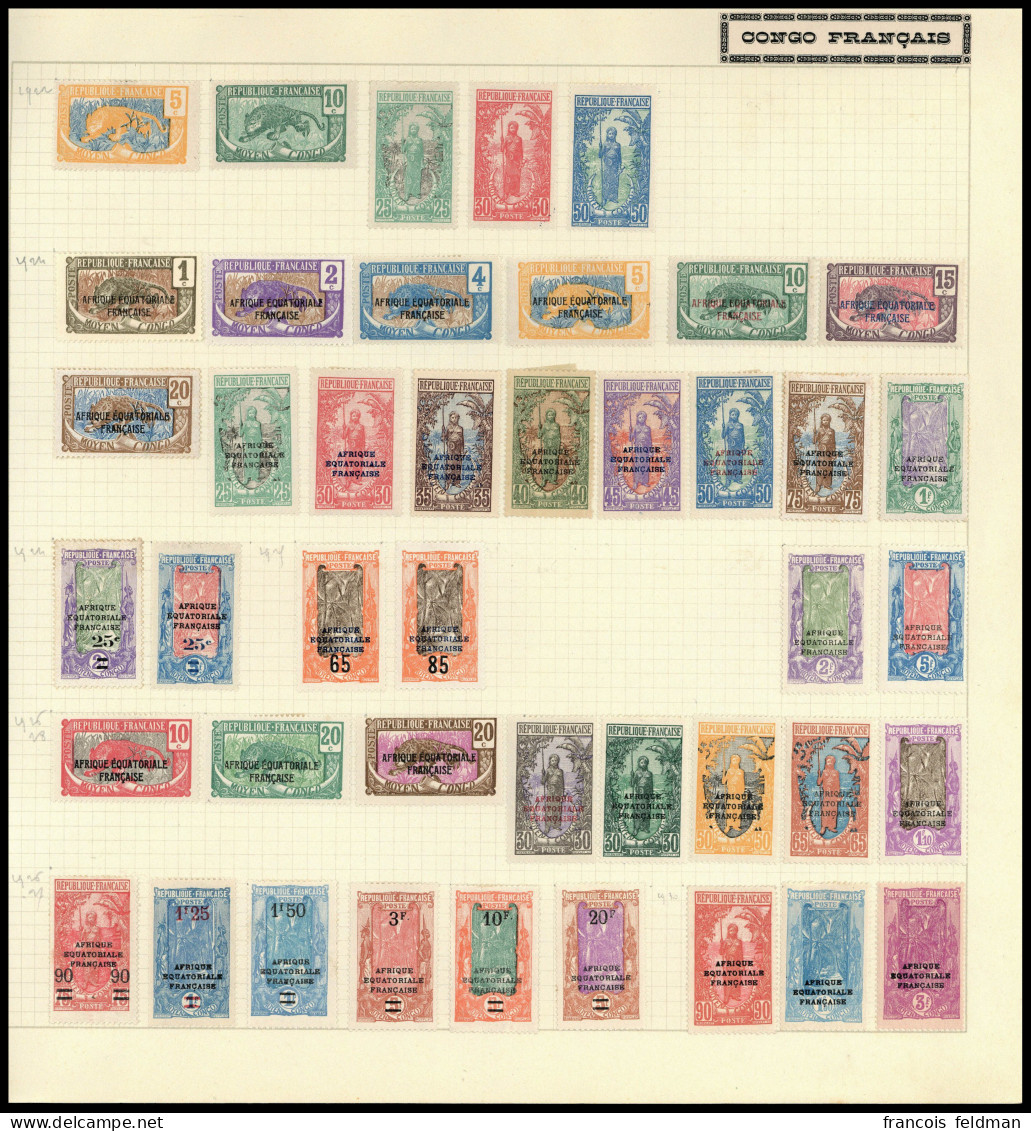 Neuf Avec Charnière Bonne Collection Des Origines à 1933 + Taxe Sauf Quelques Grosses Valeurs S/feuilles D'album, TB Dan - Other & Unclassified