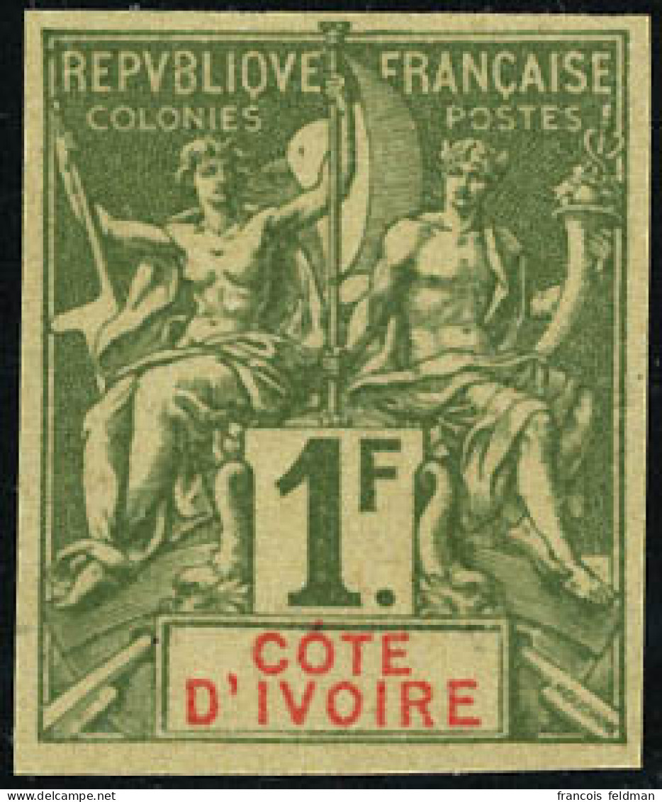 Neuf Sans Gomme N° 13a. 1f Vert-olive, Non Dentelé. T.B. - Altri & Non Classificati