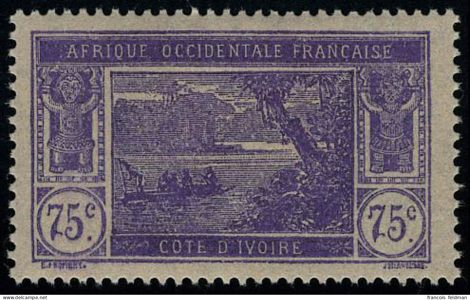 Neuf Avec Charnière N° 59a, 75c Violet Sans La Surcharge 60 T.B. Signé Brun - Other & Unclassified