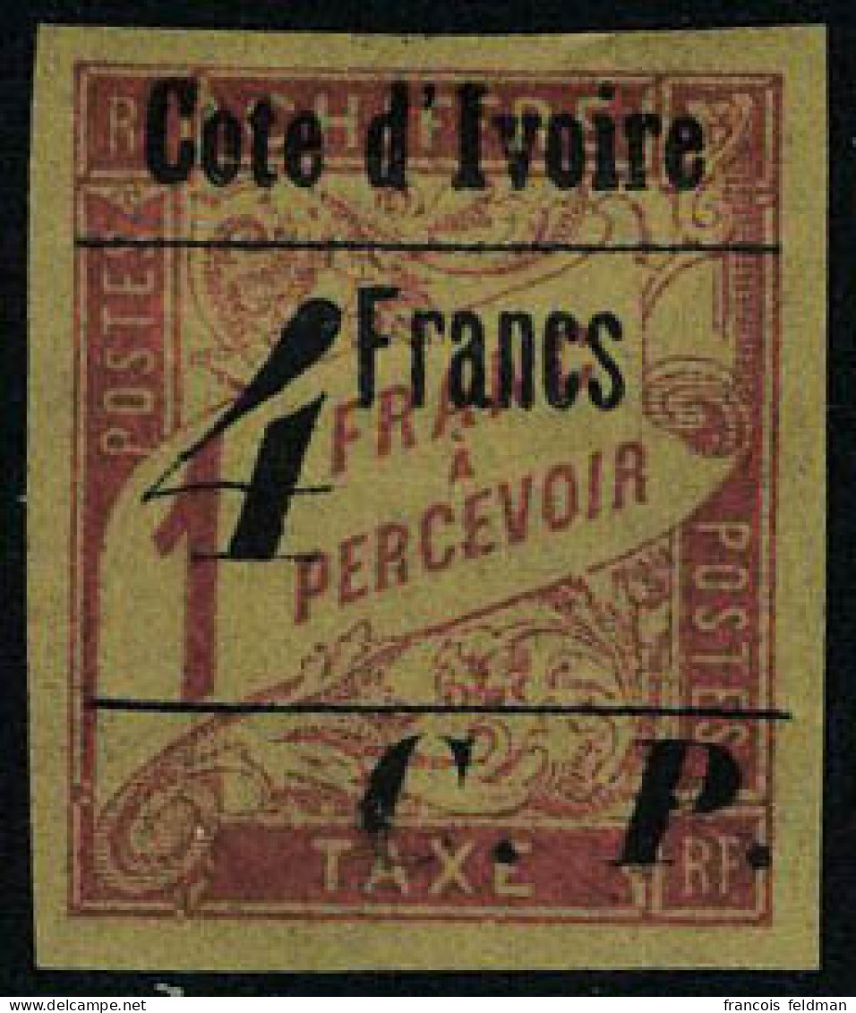 Neuf Avec Charnière N° 21a, 4f Sur 1F Rose Sur Paille Type II, T.B. Rare, Signé Brun - Otros & Sin Clasificación