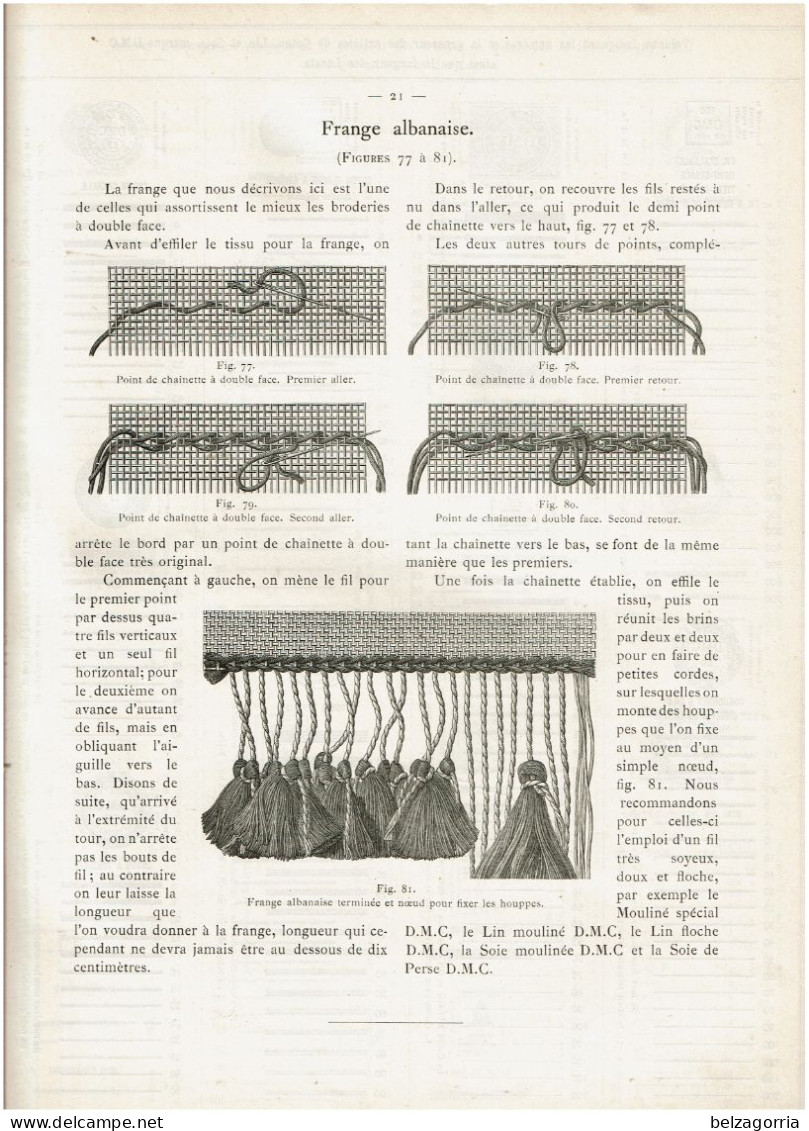 ALBUM DE BRODERIES AU POINT DE CROIX  - N°II  - Par Th.de DILLMONT  - 1890 -  PLANCHES TOUTES SCANNEES - Punto De Cruz