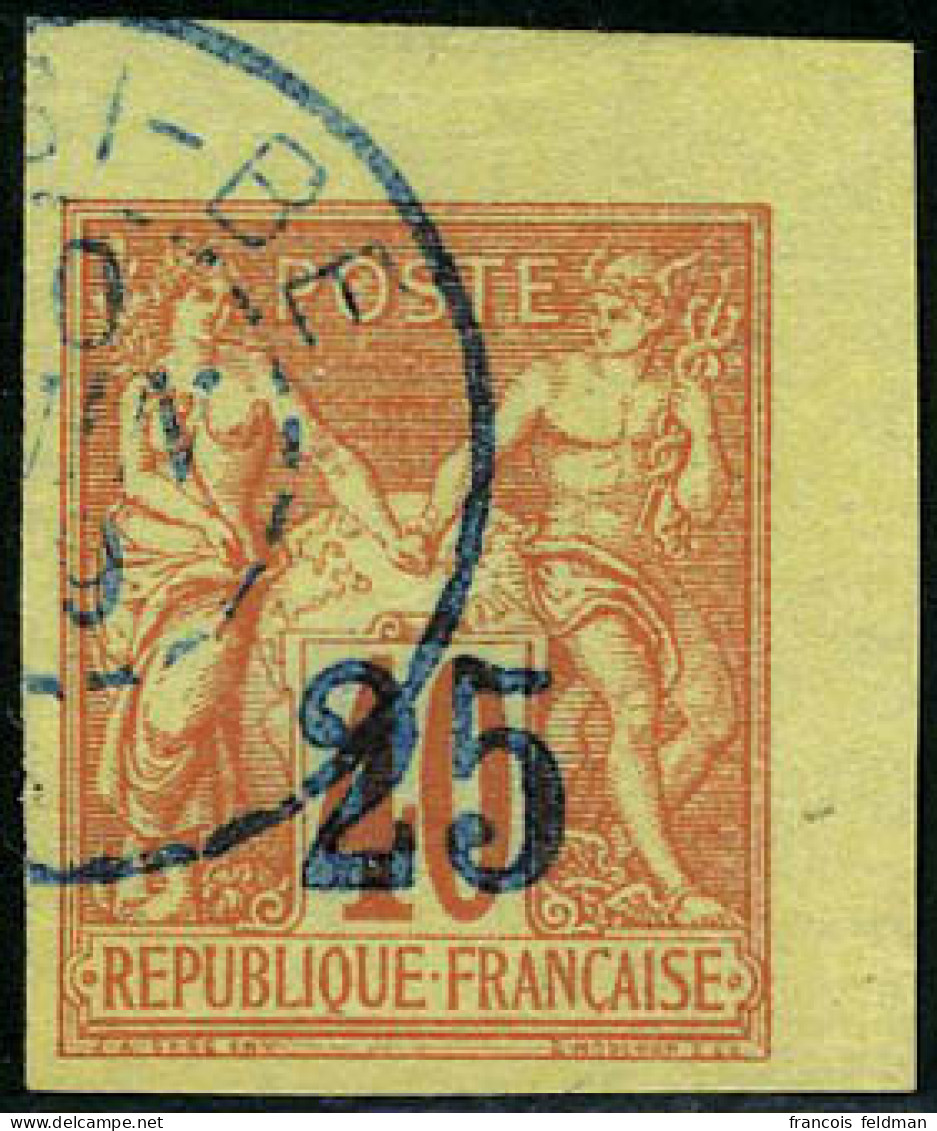 Oblitéré N° 1, 25 S/40c Rouge-orange CdF, Superbe, Signé Calves - Autres & Non Classés