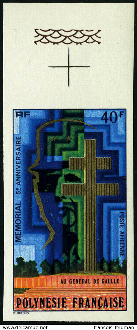 Neuf Sans Charnière N° 123, 40F De Gaulle Non-dentelé + Epreuve De Luxe - Sonstige & Ohne Zuordnung