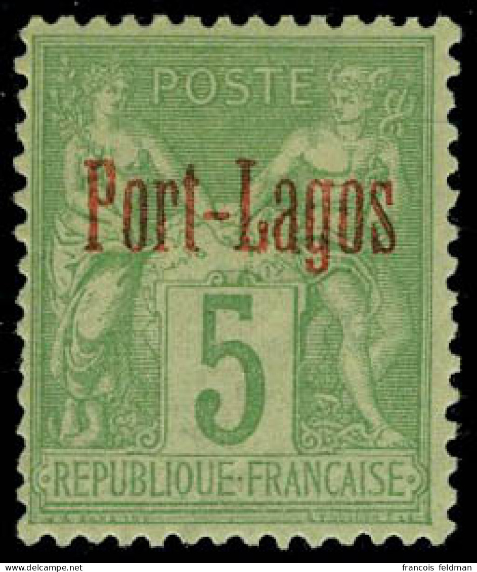 Neuf Avec Charnière N° 1A, 5c Vert Jaune Type I, Tirage De 1900, Cl, TB - Andere & Zonder Classificatie