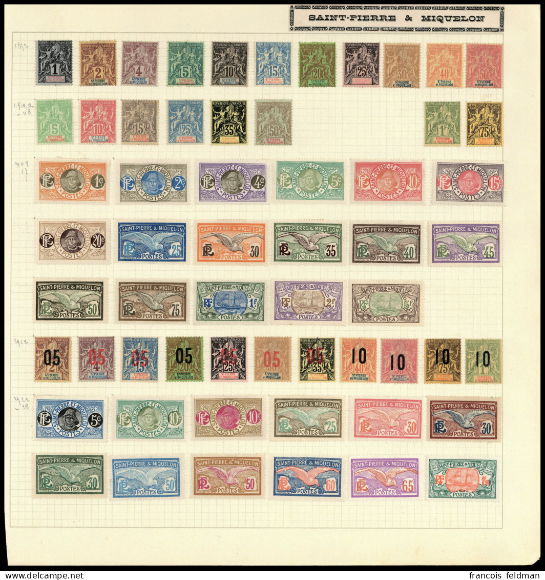 Neuf Avec Charnière Collection Assez Complète Des Origines à 1969 Sauf France Libre Et Quelques Rares, S/feuilles D'albu - Autres & Non Classés