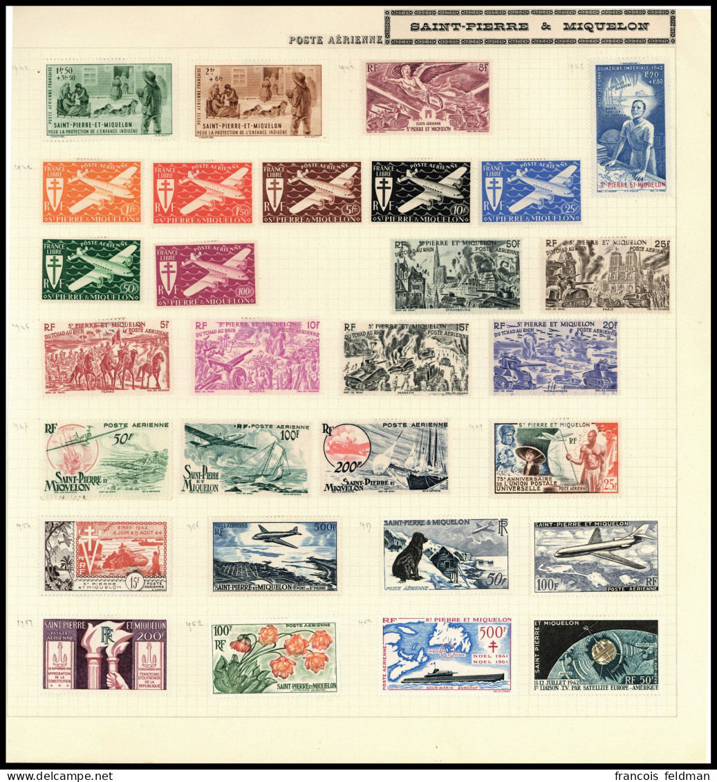 Neuf Avec Charnière Collection Assez Complète Des Origines à 1969 Sauf France Libre Et Quelques Rares, S/feuilles D'albu - Autres & Non Classés