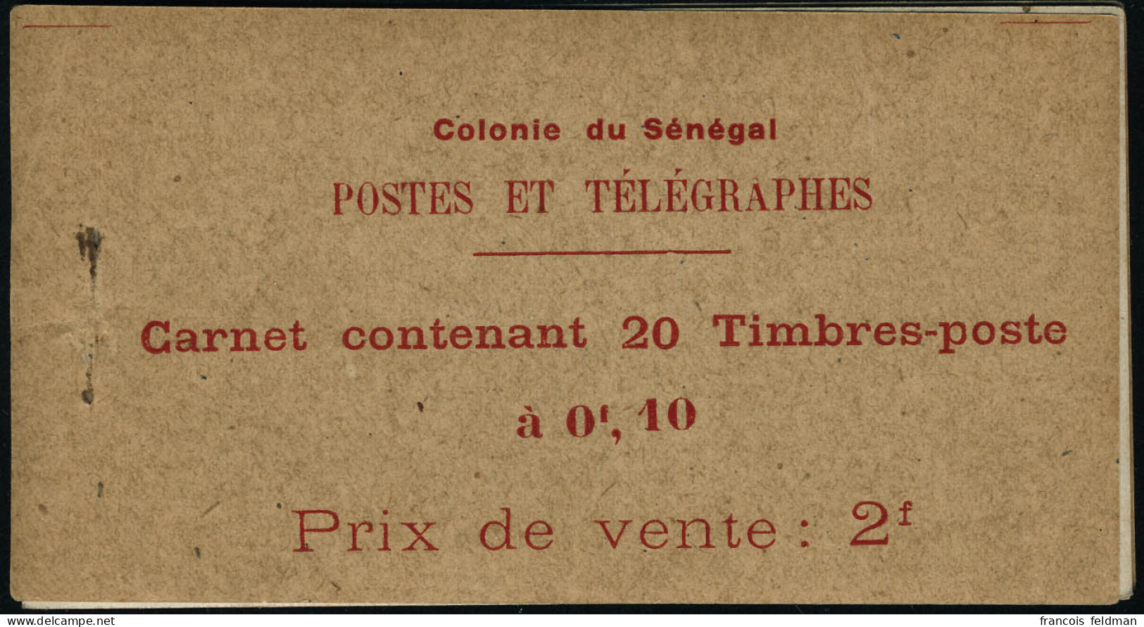 Neuf Sans Charnière N° C57, 10c Rouge-orangé Et Carmin. Carnet De 20ex. Couverture Recto Détachée, Sinon T.B. - Andere & Zonder Classificatie