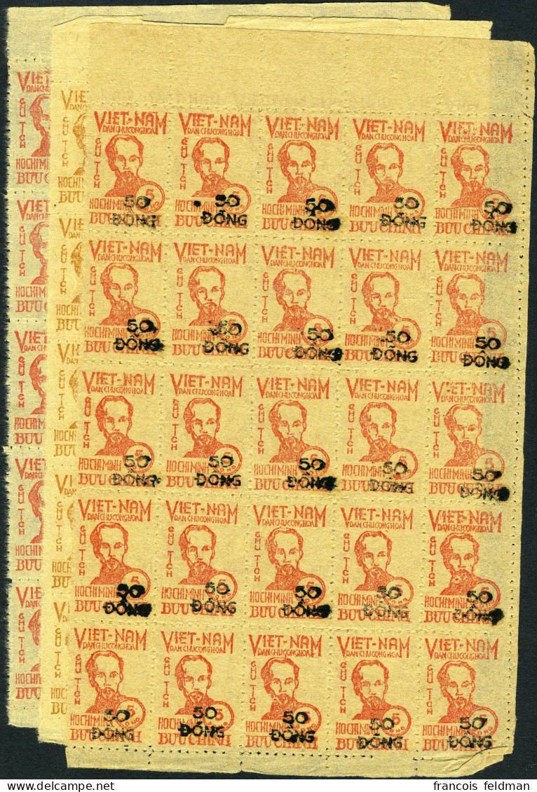 Neuf Sans Gomme N° 60/62, Ho Chi Minh, Les 3 Valeurs En 1/2 Feuilles De 25 Ex, TB - Sonstige & Ohne Zuordnung