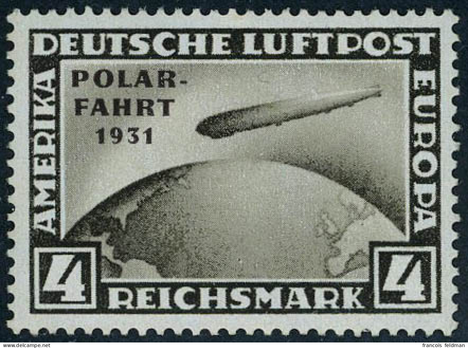 Neuf Sans Charnière N° 42, 4M Sépia Polarfahrt 1931, Superbe, Signé Brun - Sonstige & Ohne Zuordnung