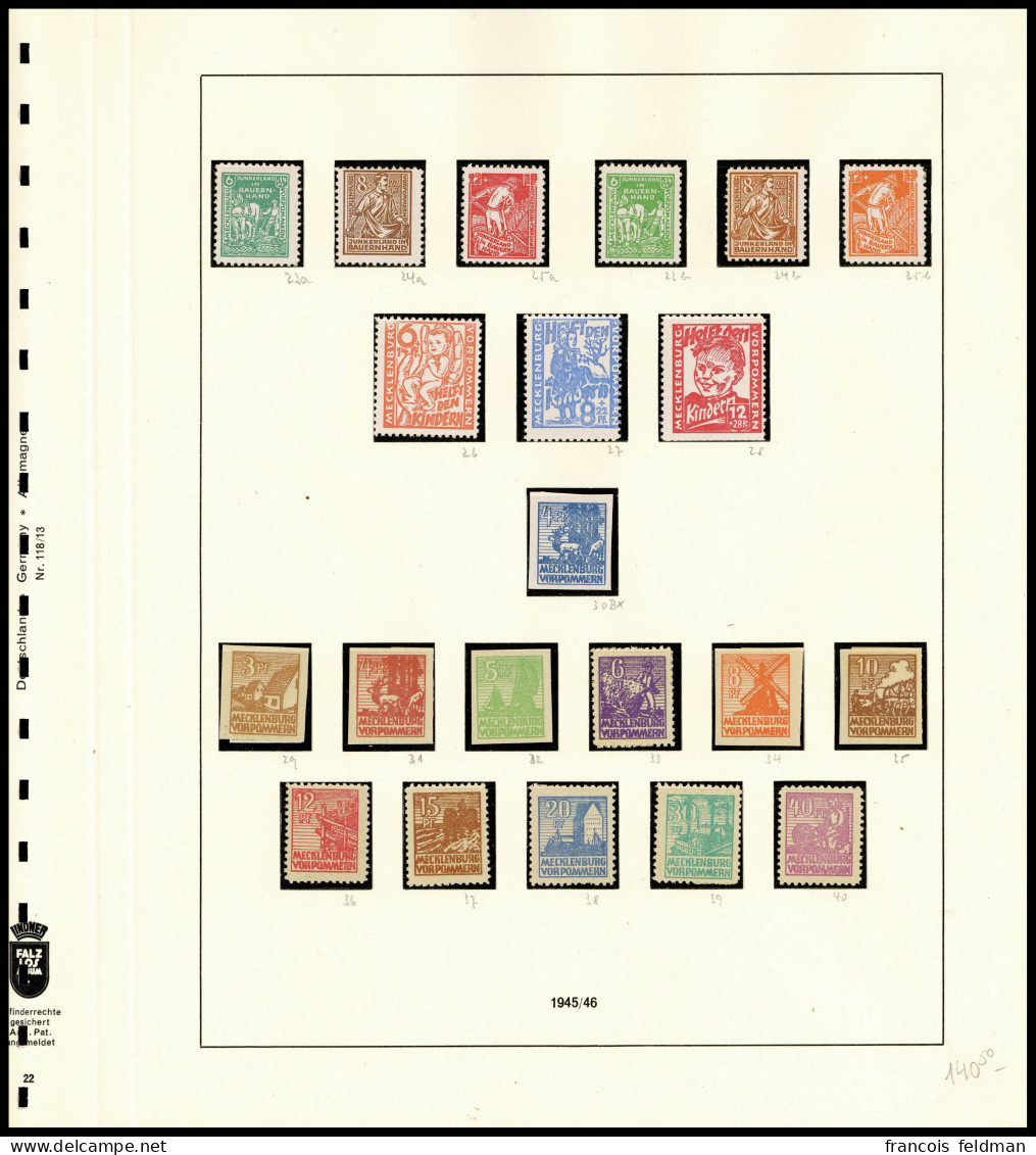 Neuf Sans Charnière Collection Quasi Complète De RDA Jusqu'en 1967, Nombreuses Variétés Répertoriées Michel Dont Filigra - Autres & Non Classés