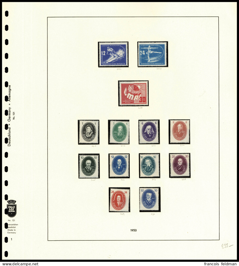 neuf sans charnière Collection quasi complète de RDA jusqu'en 1967, nombreuses variétés répertoriées Michel dont filigra