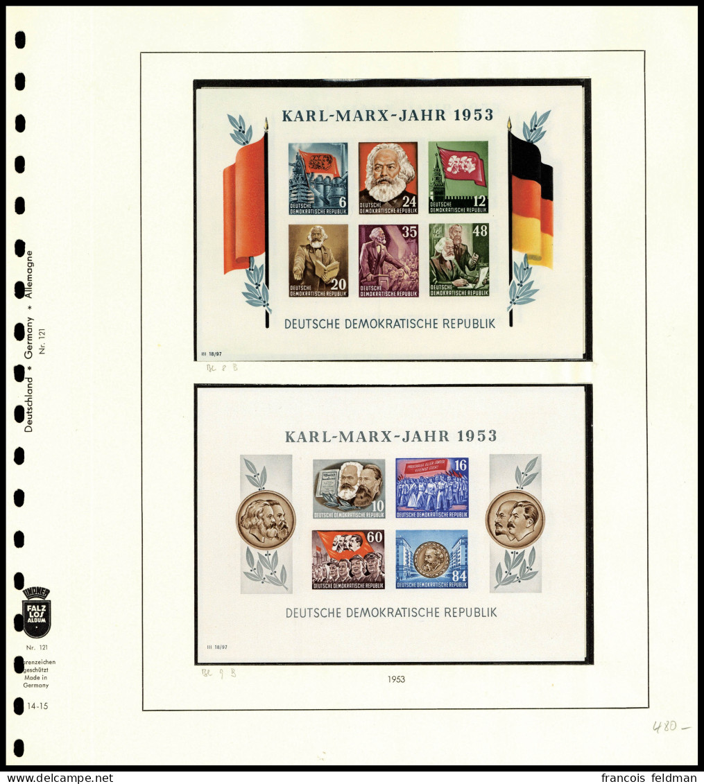 neuf sans charnière Collection quasi complète de RDA jusqu'en 1967, nombreuses variétés répertoriées Michel dont filigra