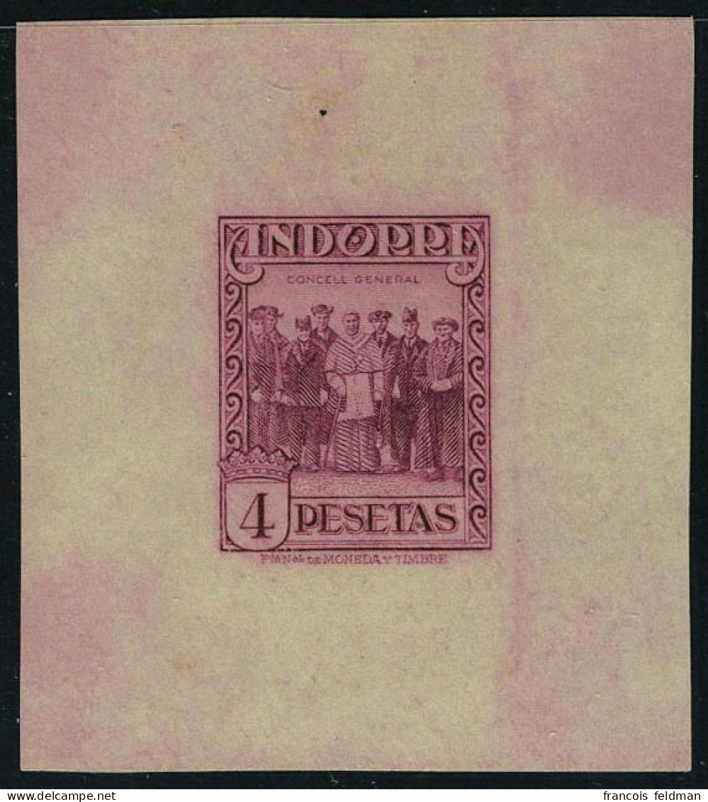 Neuf Sans Charnière N° 25A, 4 Ptas Lilas Rose Petite épreuve Dans La Couleur Originale, T.B. - Autres & Non Classés