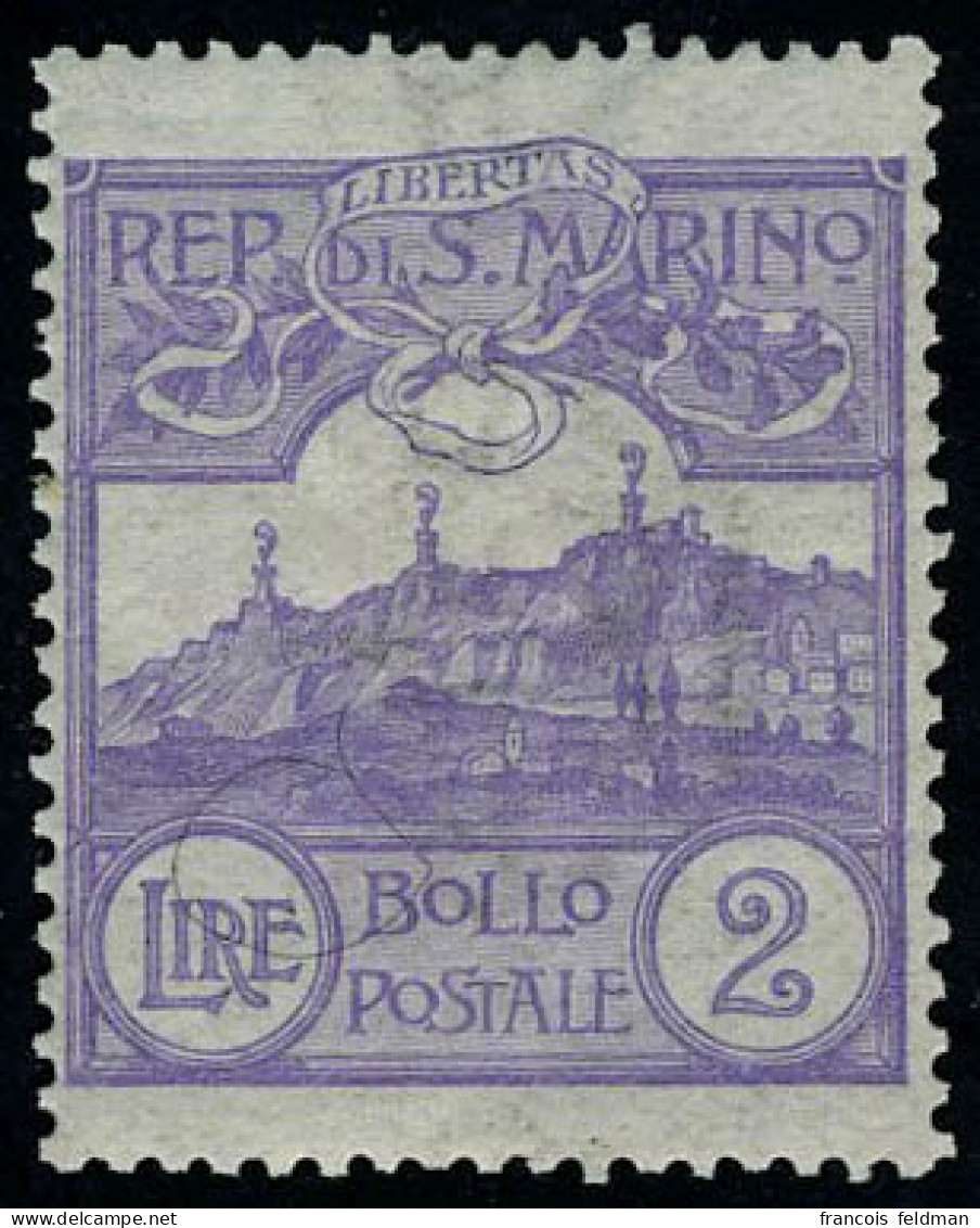 Neuf Avec Charnière N° 44, 2 L. Violet, Excellent Centrage, TB, Sassone 1100€ - Andere & Zonder Classificatie