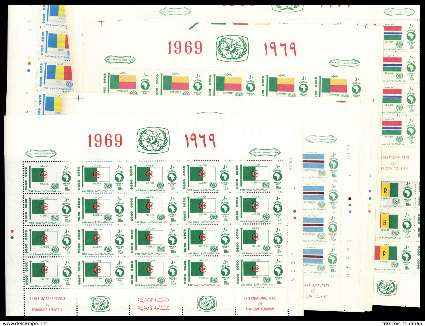 Neuf Sans Charnière N° 746/86. La Série Complète, Drapeaux Des états Africains, En Feuilles Complète De 20 Ex. T.B. - Andere & Zonder Classificatie