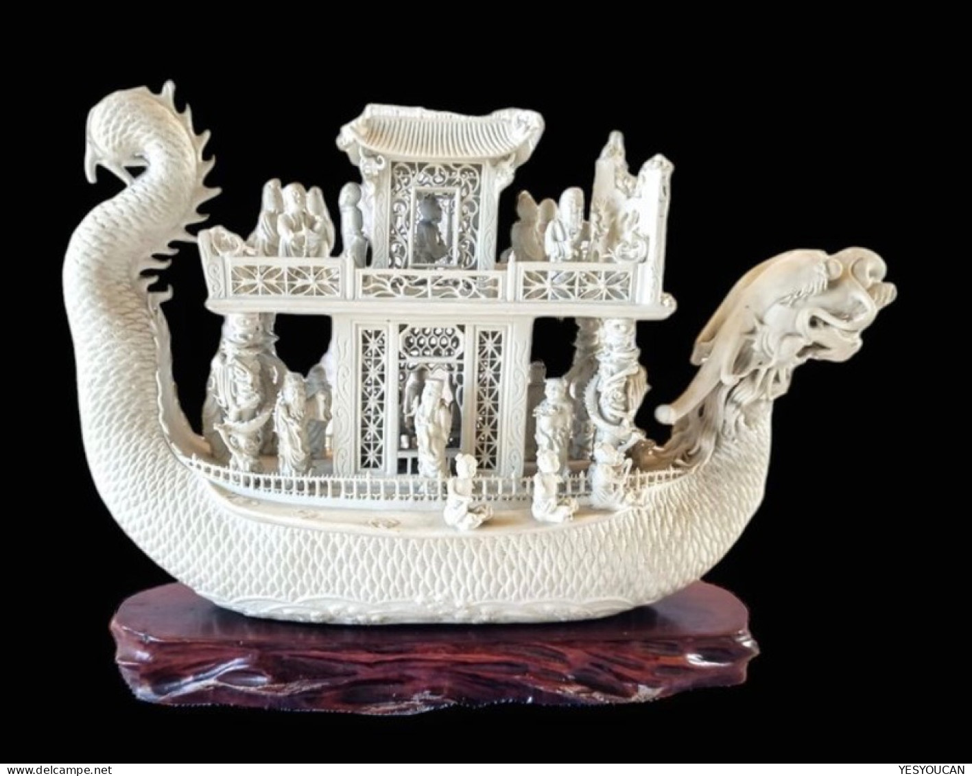 Rare Jonque Porcelaine XlXe Chen Guozhi,Daoguang Qing Dynasty (China Chinese Dragon Junk Art Antiques Porcelain Ceramics - Arte Asiatica