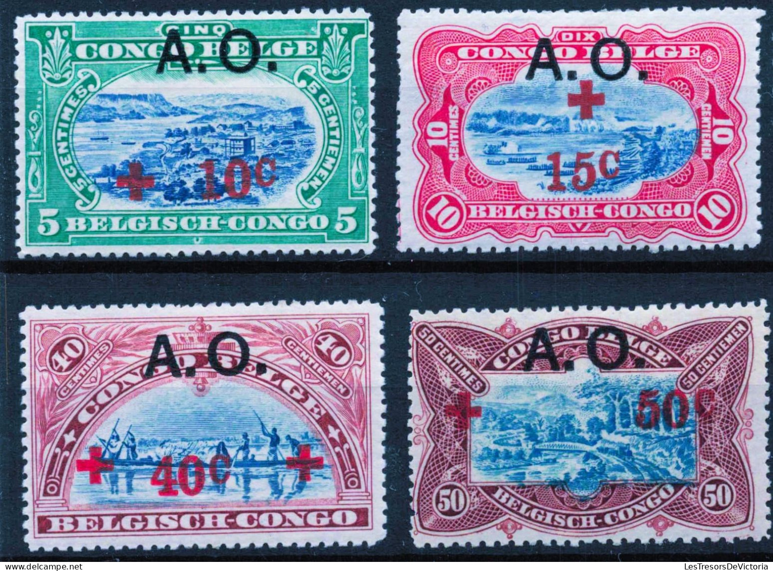 Timbres - Ruanda Urundi - COB 36/44* - 1918 - Croix Rouge - Cote 150 - Nuevos