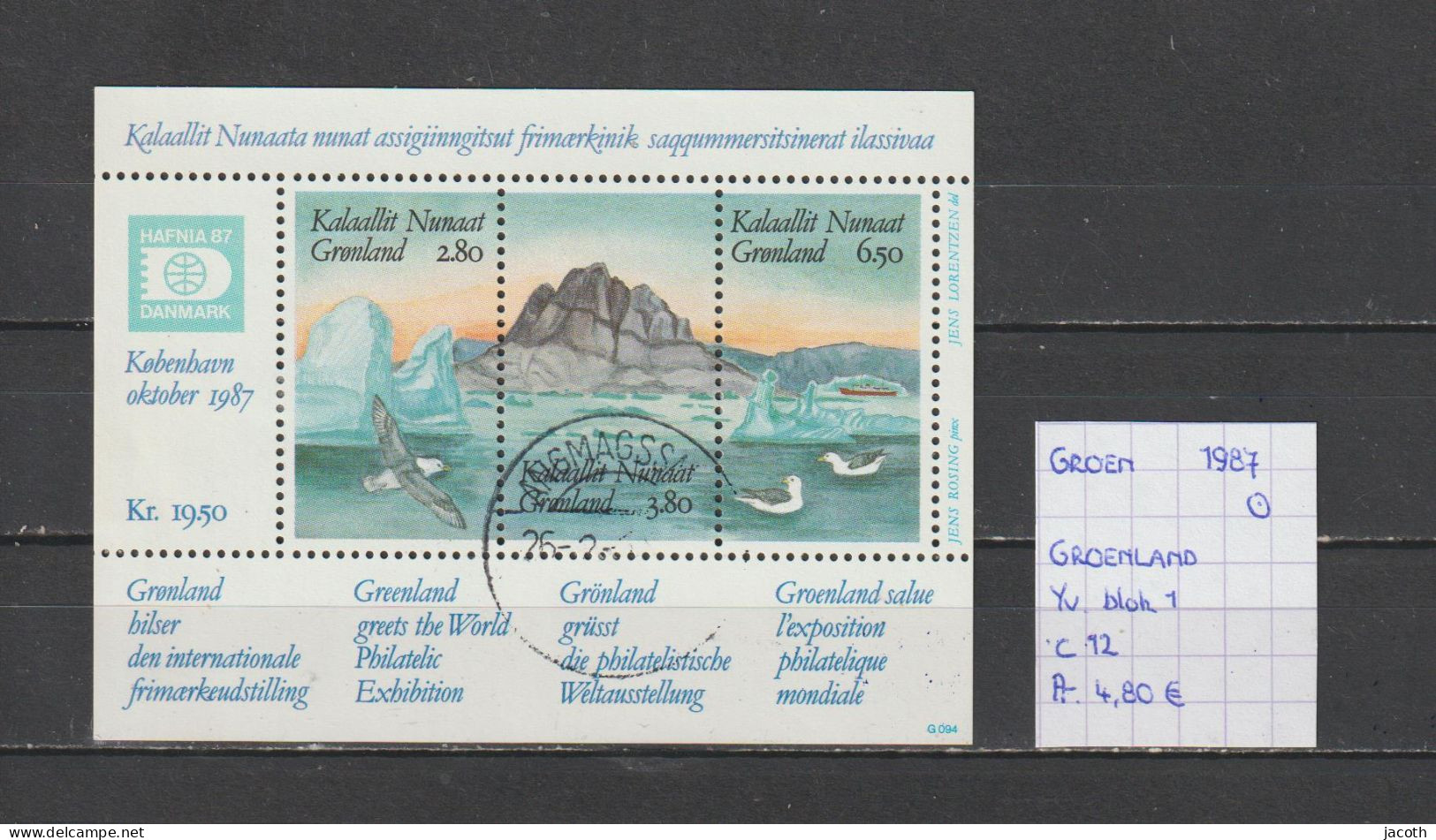 (TJ) Groenland 1987 - YT Blok 1 (gest./obl./used) - Blocks & Sheetlets