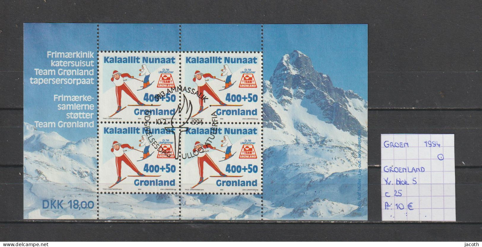 (TJ) Groenland 1994 - YT Blok 5 (gest./obl./used) - Blocks & Sheetlets